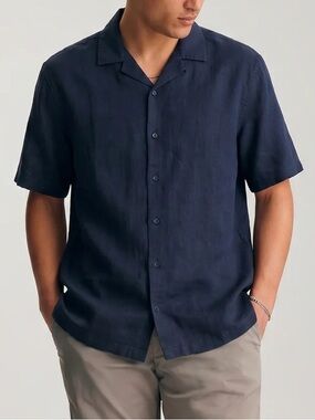 Mavi Casual Short-Sleeve Button-Up Shirt - Navy
